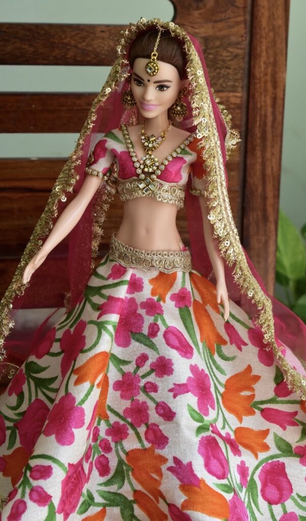screenshot-100 Floral Bridal Lehenga for Doll