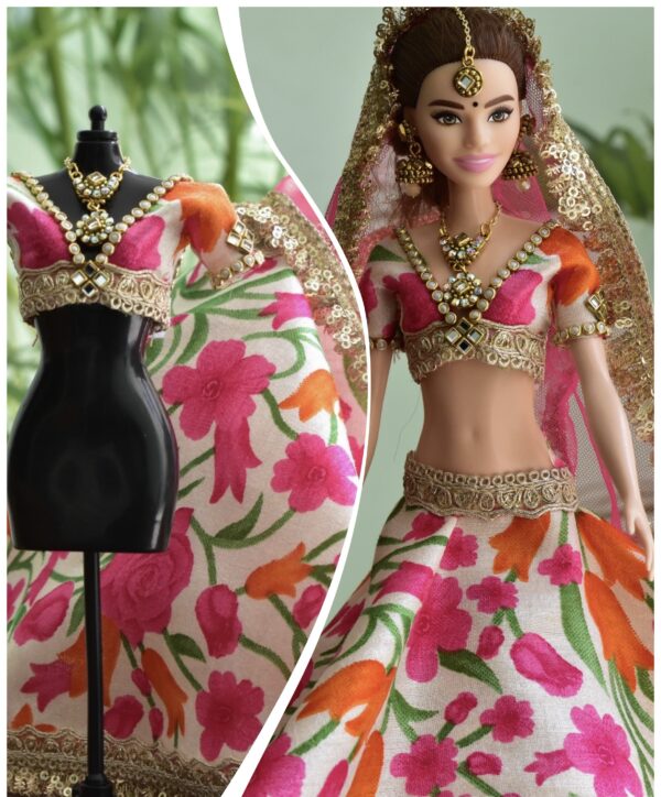 created-by-photogrid-16 Floral Bridal Lehenga for Doll
