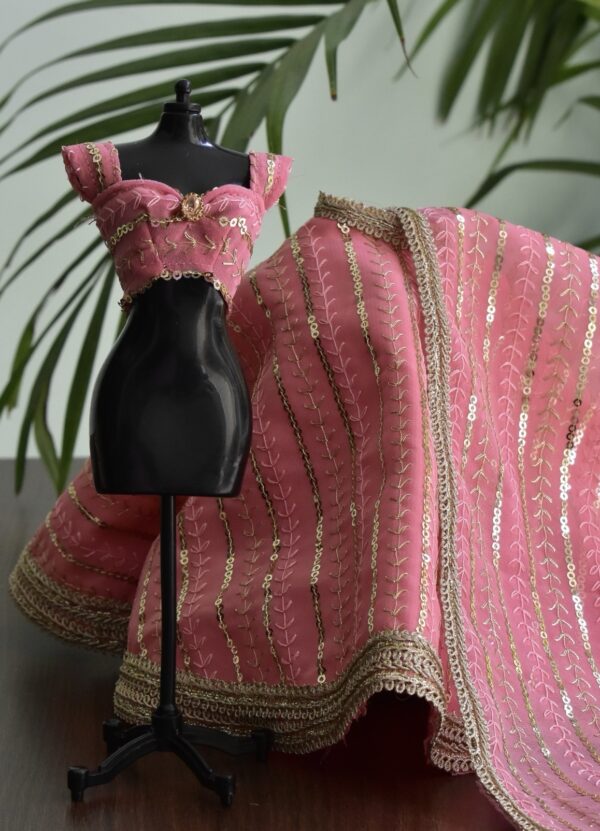 Sparkly Pink Lehenga for Doll