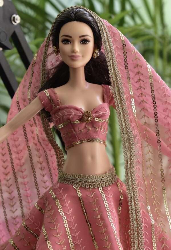 Sparkly Pink Lehenga for Doll