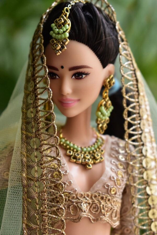 Green Wedding Lehenga for Doll