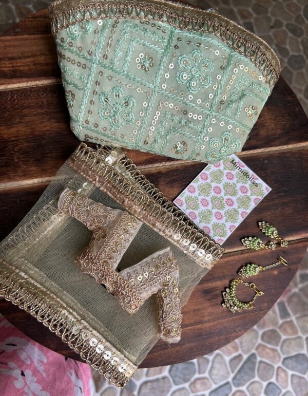 Green Wedding Lehenga for Doll