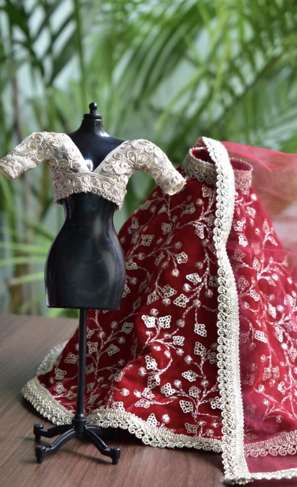 screenshot-191 Maroon Indian Wedding Lehenga for Doll