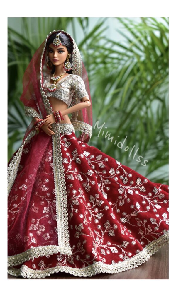 created-by-photogrid-27 Maroon Indian Wedding Lehenga for Doll