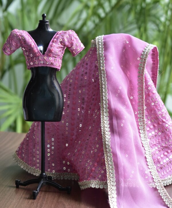 Purple lehenga for doll