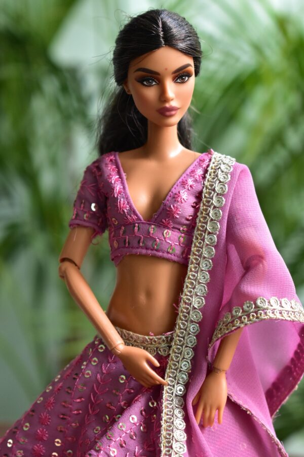 Purple lehenga for doll