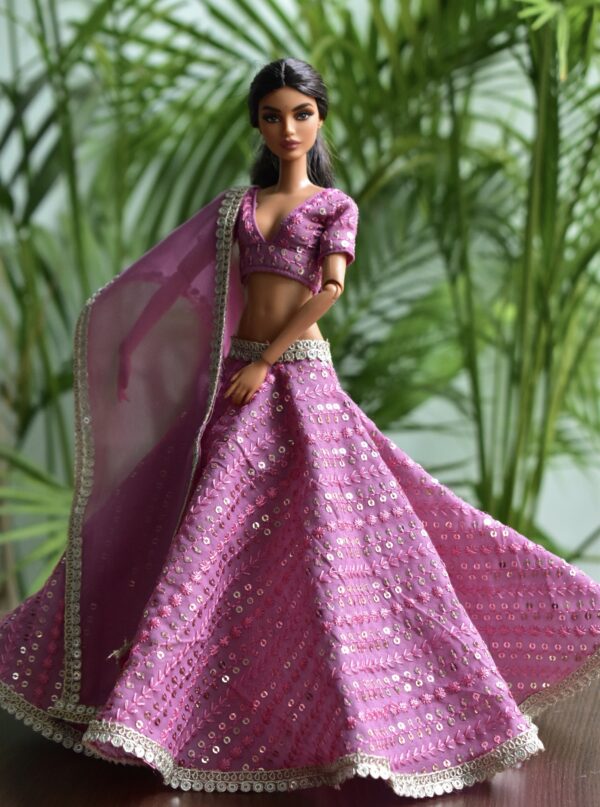 Purple lehenga for doll