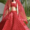 Red lehenga for doll