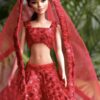 Red lehenga for doll