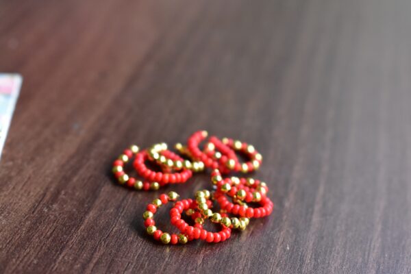 Red and gold bridal lehenga for Barbie doll