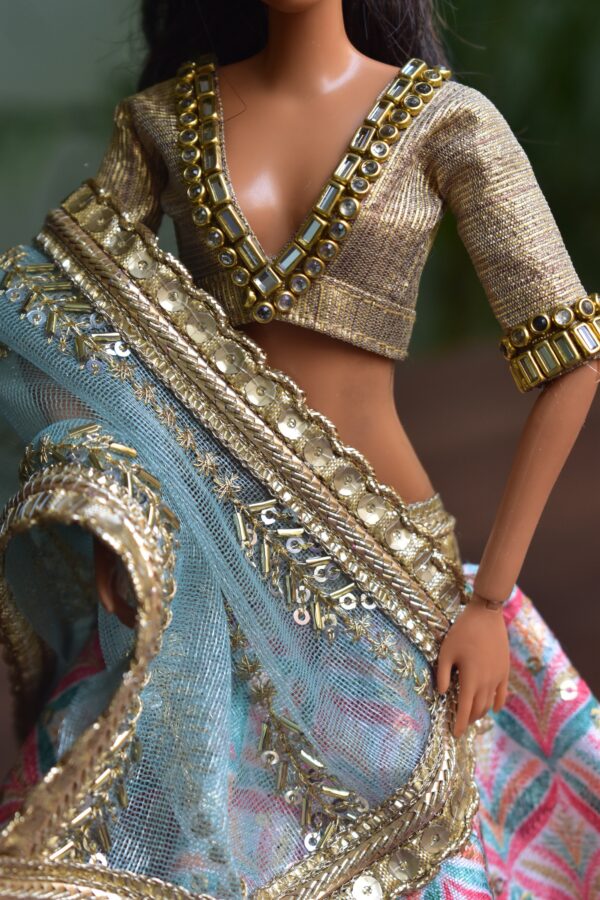 Indian bridal lehenga for Barbie doll