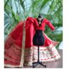Red and gold bridal lehenga for Barbie doll