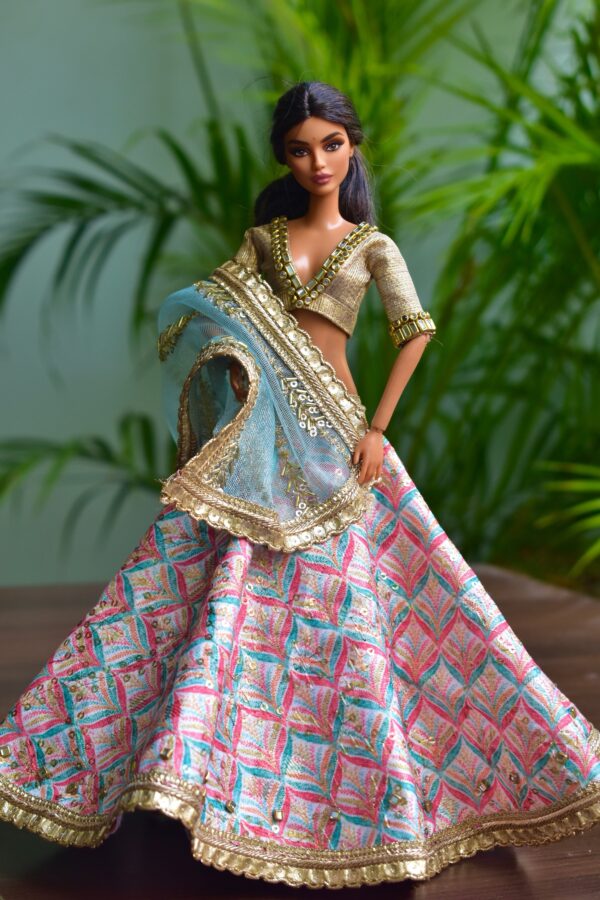 Indian bridal lehenga for Barbie doll