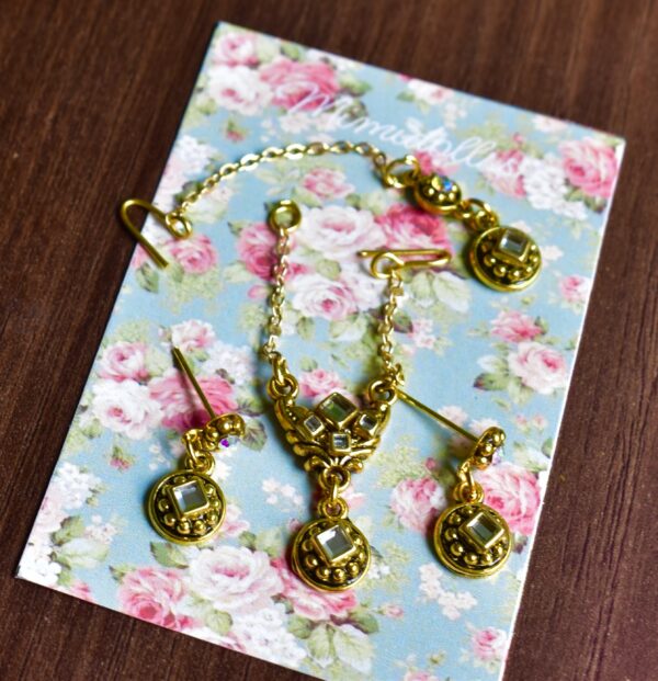 Mint green gold lehenga for curvy Barbie doll