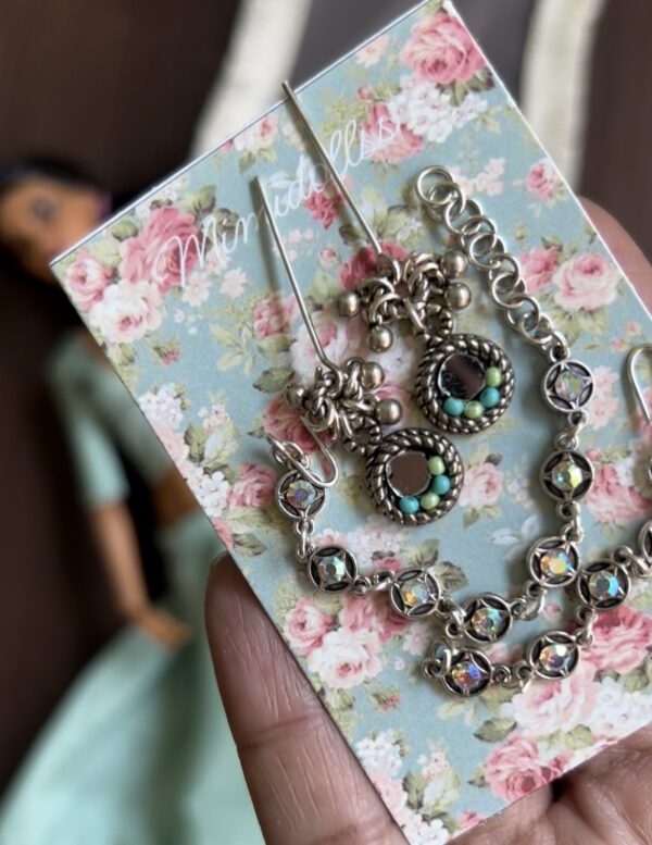 Mint green Navratri lehenga for Barbie doll