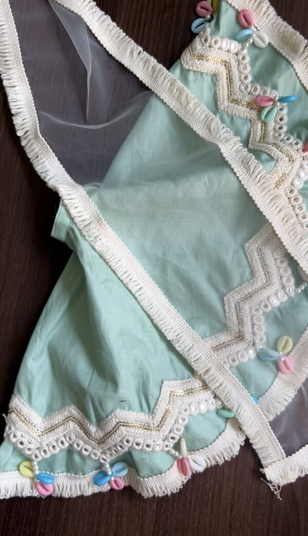 Mint green Navratri lehenga for Barbie doll