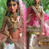 Heavily embellished Indian bridal lehenga for Barbie doll