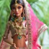 Heavily embellished Indian bridal lehenga for Barbie doll