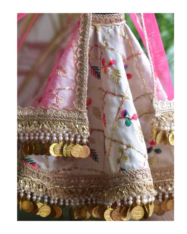 Heavily embellished Indian bridal lehenga for Barbie doll