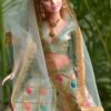 Mint green gold lehenga for curvy Barbie doll