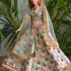 Mint green gold lehenga for curvy Barbie doll