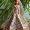 Mint green lehenga for Barbie doll