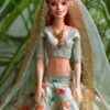 Mint green lehenga for Barbie doll