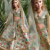 Mint green gold lehenga for curvy Barbie doll