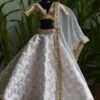 White and gold embroidered lehenga for Barbie doll