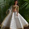 Embroidered white lehenga for curvy Barbie doll