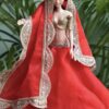 Red and gold lehenga for Barbie doll