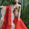 Red and gold lehenga for Barbie doll