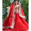 Red and gold lehenga for Barbie doll