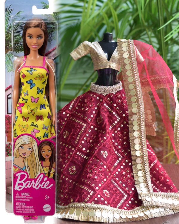 Maroon lehenga play set