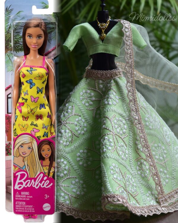 Green lehenga play set