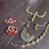 Red and gold bridal lehenga for Barbie doll