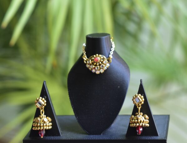 White and red Gujarati bridal lehenga for curvy Barbie doll