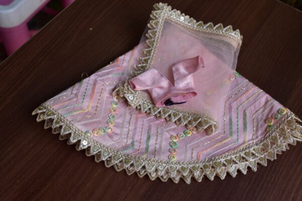 Pink embroidered lehenga for Barbie doll