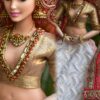White and red Gujarati bridal lehenga for curvy Barbie doll