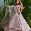 Pink embroidered lehenga for Barbie doll