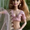 Pink embroidered lehenga for Barbie doll
