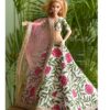 Floral printed lehenga for Barbie doll