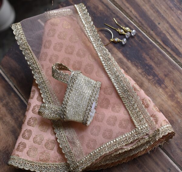 Pretty peach lehenga with accessories for Barbie doll