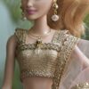 Pretty peach lehenga with accessories for Barbie doll