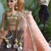 Pretty peach lehenga with accessories for Barbie doll