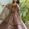 Embroidered lilac lehenga for doll
