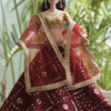 Embroidered maroon lehenga for doll