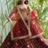 Embroidered maroon lehenga for doll