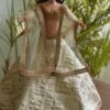 Embroidered pastel green lehenga for doll