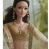 Embroidered pastel green lehenga for doll